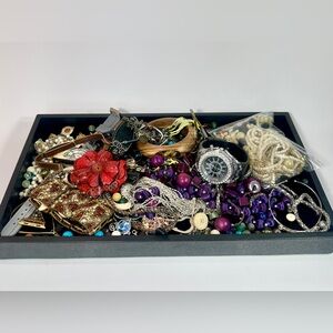 Big 2+ LBs Craft Jewelry Bundle - Tangled Broken Scrap Mixed Vintage to Modern
